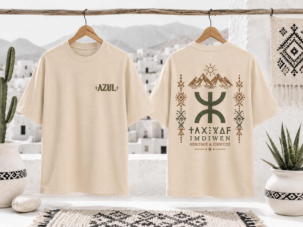 T-Shirt Oversize Racines de l’Atlas – Unisexe